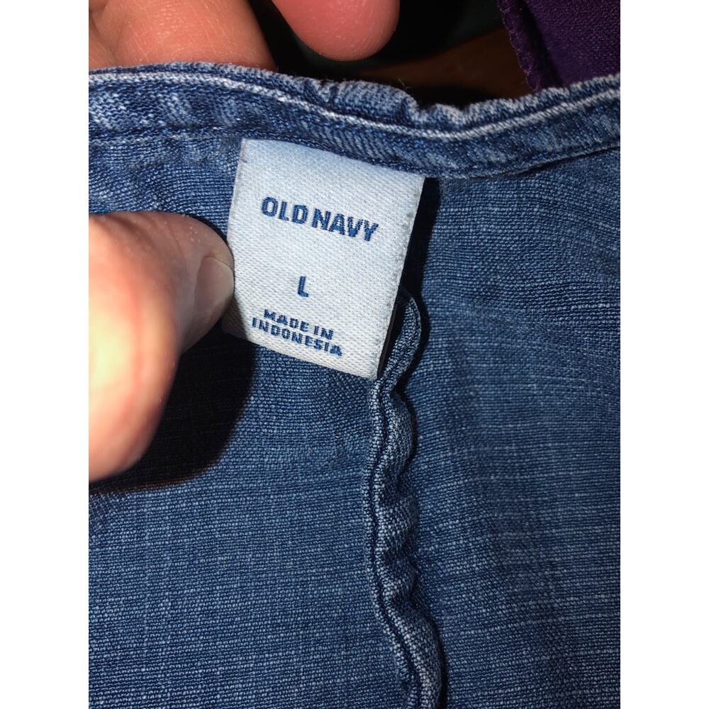 Old Navy Chambray Denim Button Up Jumpsuit Short … - image 6